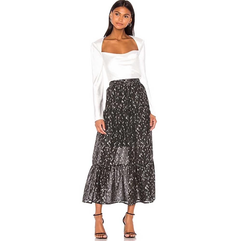 Sabina Musayew Portia Skirt Silver Black NWT M